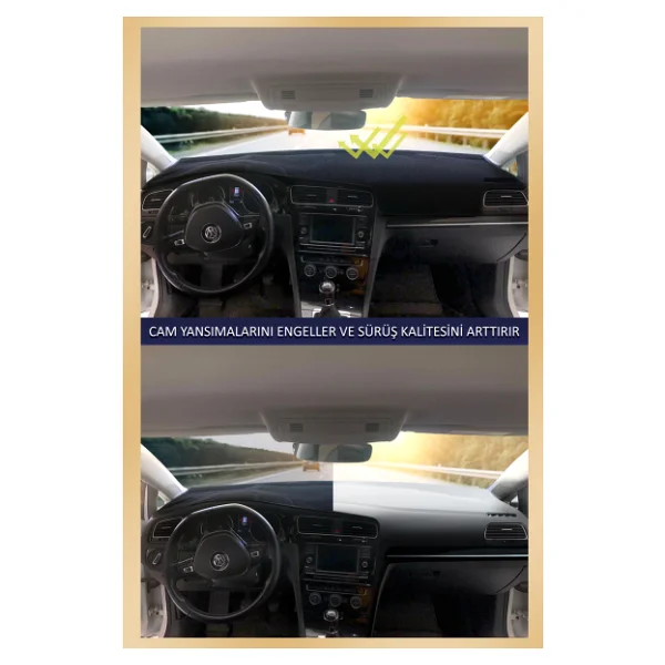 Ford Focus 2,5 Kapakli 2005-2010 Icin Uygun Torpido Koruma Halisi Siyah Kenar Renk Kirmizi - Görsel 4