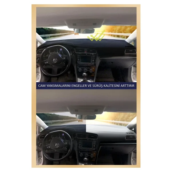 Ford Courier Ekransiz 2013-2020 Icin Uygun Torpido Koruma Halisi Siyah Kenar Renk Mavi - Görsel 3