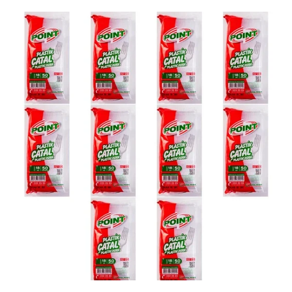 Point Plastik Lüx Şeffaf Çatal - 18 Cm. - 3.2 Gr. - 50 Adetlik 10 Paket Şeffaf - Görsel 3