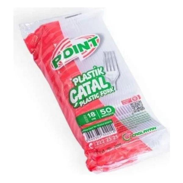 Point Plastik Lüx Şeffaf Çatal - 18 Cm. - 3.2 Gr. - 50 Adetlik 10 Paket Şeffaf - Görsel 4