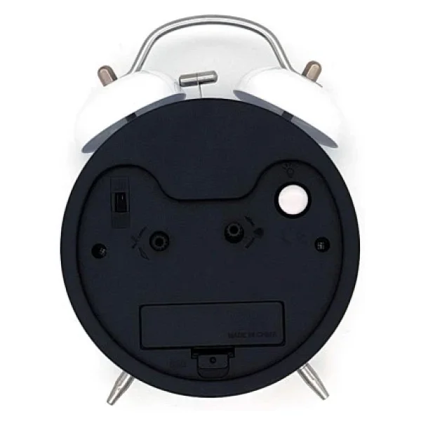 Valkyrie 16cm Büyük Boy Akar Saniyeli Alarm Çalar Saat - Nostaljik Masa Saati Beyaz - Görsel 7