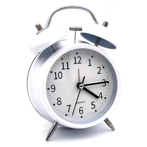 Valkyrie 16cm Büyük Boy Akar Saniyeli Alarm Çalar Saat - Nostaljik Masa Saati Beyaz - Görsel 8