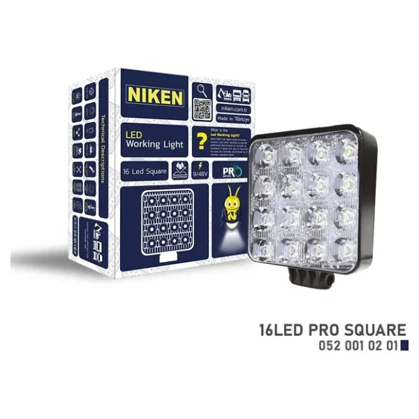 Niken Calisma Lambasi Pro 16 LED Kare - Görsel 3