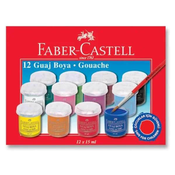 Faber-Castell 12 Renk Guaj Boya - Görsel 2