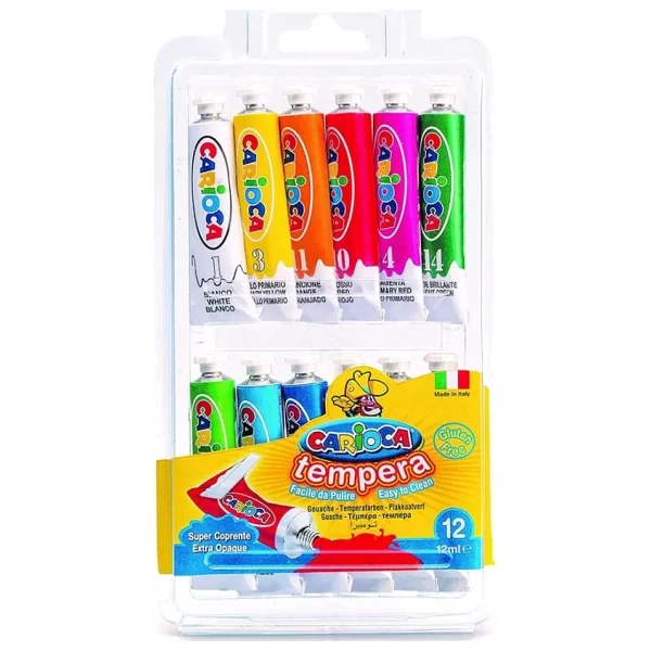 Carioca Süper Yıkanabilir 12 Ml 12 Renk Tüp Tempera Guaj Boya - Görsel 7