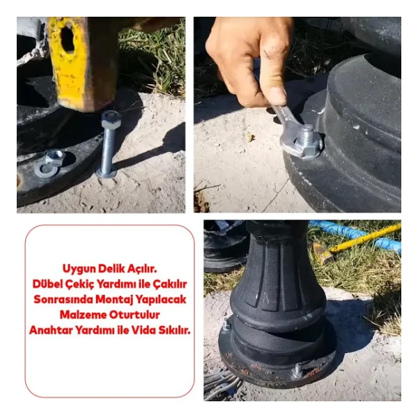 Saplamalı Klipsli Çelik Dübel M12x90 Mm Raf Montaj Bağlantı Zemin Monte Tavan Beton Asma Aparat - Görsel 6