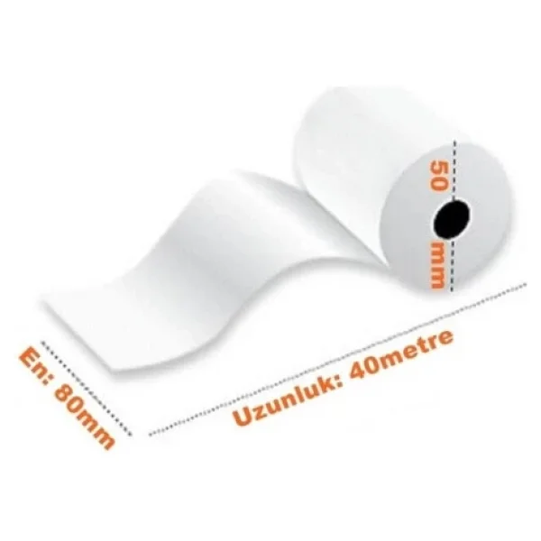 Termal Pos Yazar Kasa Rulosu - Pos Kağıdı - Beyaz - 80 Mm X 40 Metre - 10 Adetlik 3 Paket - Görsel 8