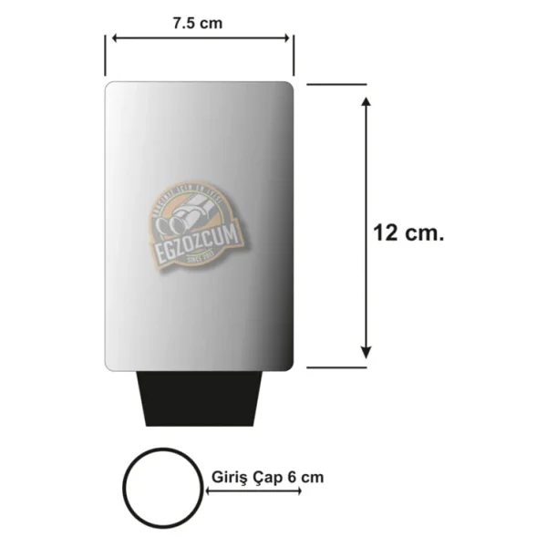 Paslanmaz Krom Tekli 76 Mm. Egzoz Eksoz Ucu Başlığı - Görsel 2