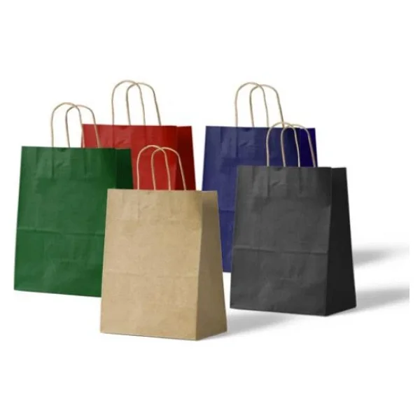 Büküm Saplı Kraft Kağıt Çanta Karton Hediyelik Poşet Torba - Siyah - 18x24 Cm. - 5 Adetlik Paket - Görsel 9
