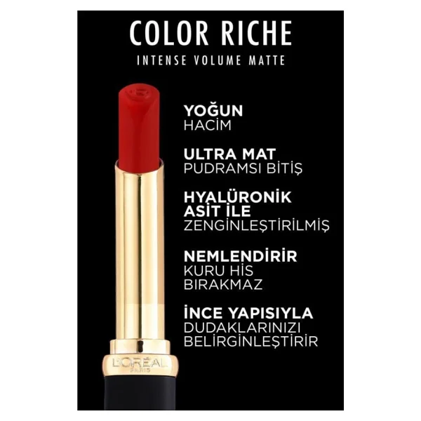 L'oreal Paris Color Riche Intense Volume Matte 346 Rouge Determination Stick Ruj - Görsel 7
