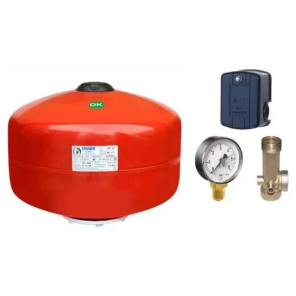 Moonshop 24 Litre Italyan Kafa Küre Takımı Su Pompası Hidroforu Seti 24 Lt Küre Hidrofor Genleşme Tankı - Görsel 3