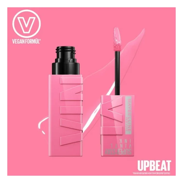 Maybelline New York Super Stay Vinyl Ink Parlak 155 Upbeat Likit Ruj - Görsel 5