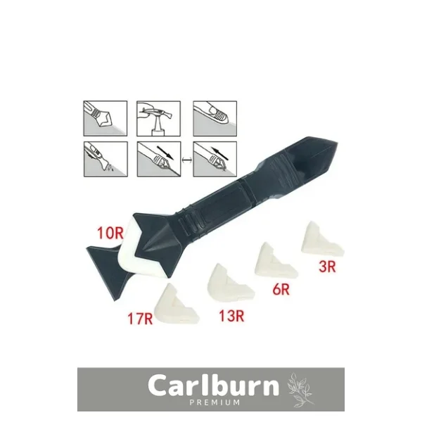 Premium Mutfak Banyo Fayans Derz Silikon Kazıyıcı Sıyırıcı Doğrayıcı Uygulayıcı 3 İn 1 Aparat - Görsel 9