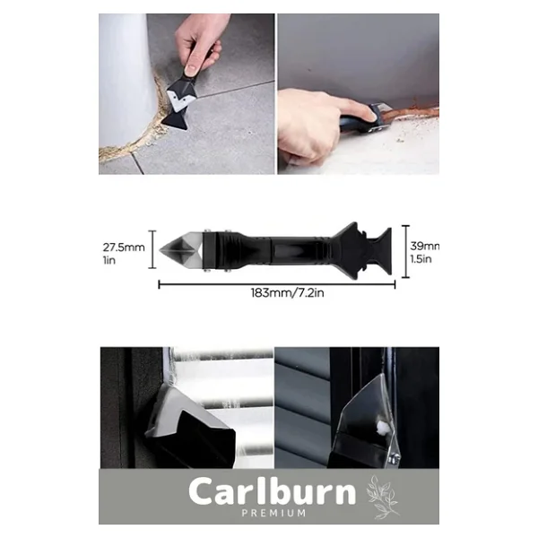Premium Mutfak Banyo Fayans Derz Silikon Kazıyıcı Sıyırıcı Doğrayıcı Uygulayıcı 3 İn 1 Aparat - Görsel 7