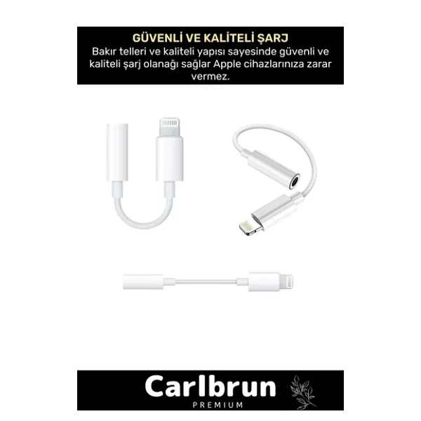 iPhone 15 14 13 12 11 X 8 7 Plus iPad Uyumlu Lightning Uyumlu Kulaklık Çevirici Aux Dönüştürücü - Görsel 5