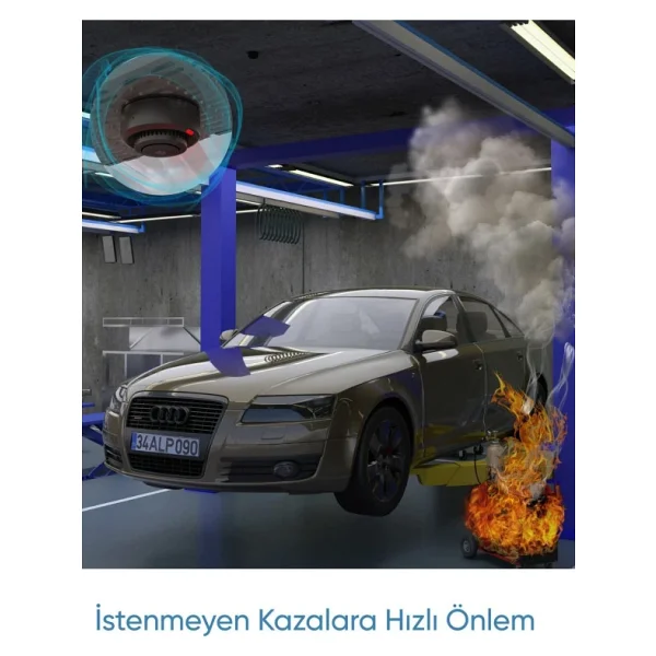 Şımart Akıllı Duman Sensörü Wi-Fi Kontrollü Ve Gerçek Zamanlı Alarm - Görsel 5