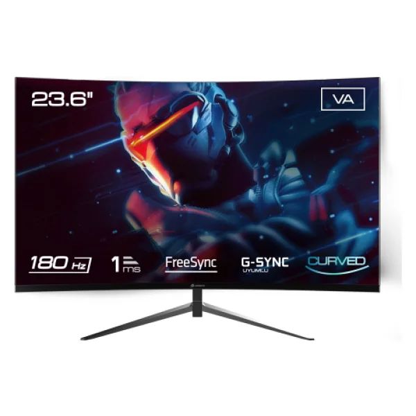 Gamebooster GB-2418cf 23.6" 1 Ms Full HD Curved 180 Hz Oyuncu Monitörü - Görsel 3