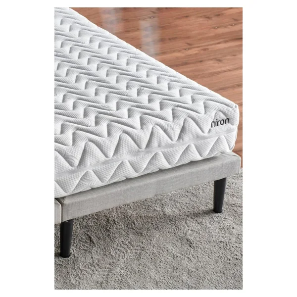 Niron Slim Baza Ve Baslik Takimi - 140x200 Cift Kisilik Kumas Kapli Metal Karyola Ve Baslik Seti - Görsel 8