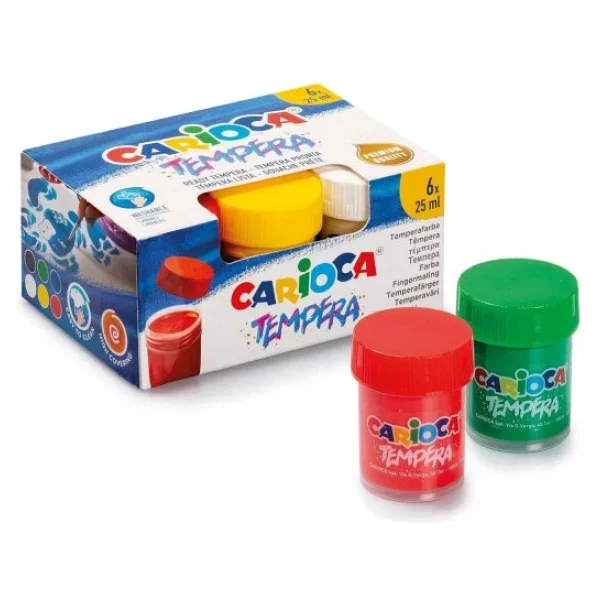 Carioca Tempera Suluboya Süper Yıkanabilir 6 X 25 Ml 6 Renk Karışık - 1 Adet - 0 - Siyah - Görsel 4