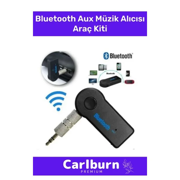 Özel Seri 4 Saat Bataryalı Şarjlı Uyku Modlu Enerji Tasaruflu Bluetooth Aux Müzik Alıcısı Araç Kiti - Görsel 3
