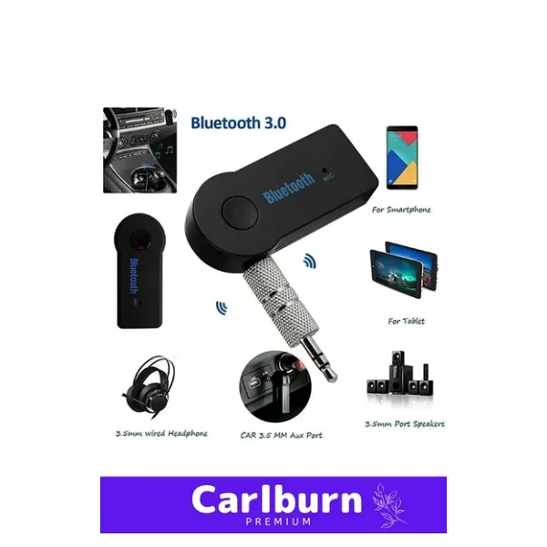 Özel Seri 4 Saat Bataryalı Şarjlı Uyku Modlu Enerji Tasaruflu Bluetooth Aux Müzik Alıcısı Araç Kiti - Görsel 4