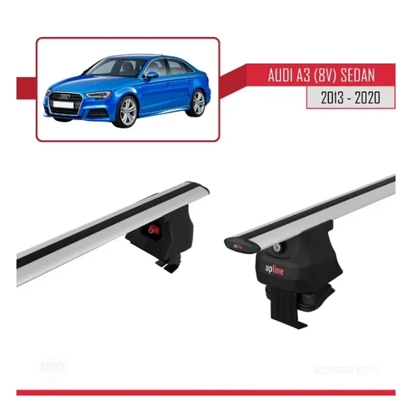 Audi A3/S3 8v Sedan 2013-2020 Arası İle Uyumlu Ace-4 Ara Atkı Tavan Barı Gri - Görsel 5