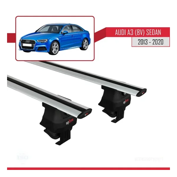 Audi A3/S3 8v Sedan 2013-2020 Arası İle Uyumlu Ace-4 Ara Atkı Tavan Barı Gri - Görsel 4