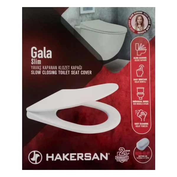 Hakersan Gala Yavaş Kapanan Klozet Kapağı - Görsel 3