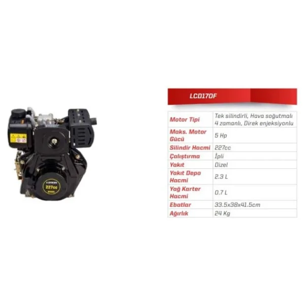 Loncin Lcd170f 5 Hp İpli Dizel Makine Motoru - Görsel 4