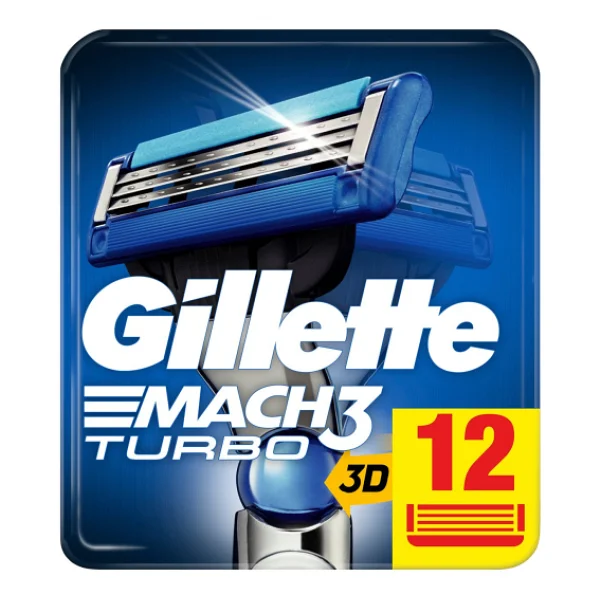 Gillette Mach3 Turbo 12'li Yedek Tıraş Bıçağı - Görsel 3