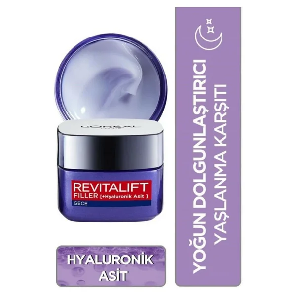 L'oreal Paris Revitalift Filler Hyaluronik Asit Yoğun Dolgunlaştırıcı 50 Ml Yaşlanma Karşıtı Gece Kremi - Görsel 3