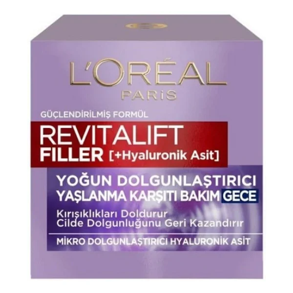 L'oreal Paris Revitalift Filler Hyaluronik Asit Yoğun Dolgunlaştırıcı 50 Ml Yaşlanma Karşıtı Gece Kremi - Görsel 4