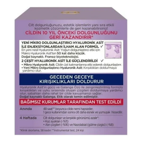 L'oreal Paris Revitalift Filler Hyaluronik Asit Yoğun Dolgunlaştırıcı 50 Ml Yaşlanma Karşıtı Gece Kremi - Görsel 5