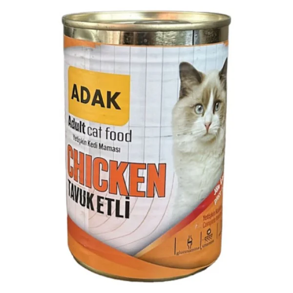Adak Tavuk Etli Yetişkin Kedi Maması Konservesi 415gr X 24 Adet - Görsel 4