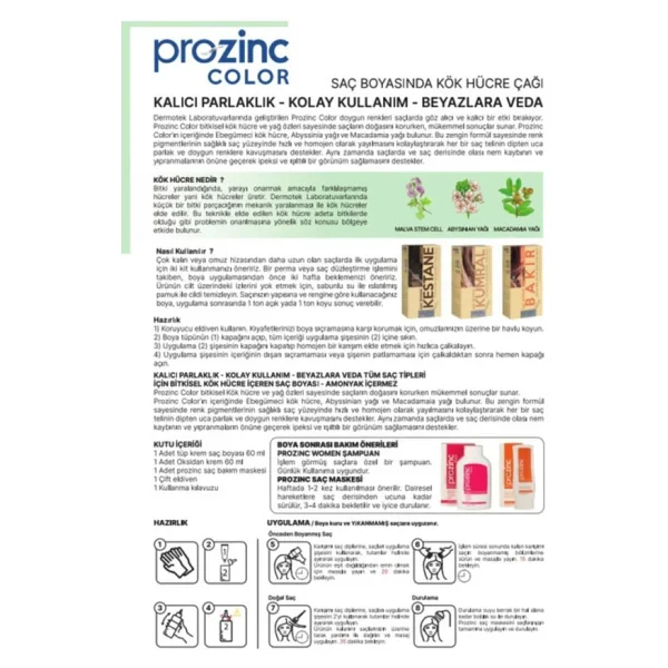 Prozinc Color 7.44 Kumral Yoğun Bakır Bitkisel Saç Boyası - Görsel 6