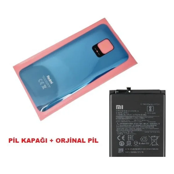 Tkgz Xiaomi Redmi Note 9 Pro Arka Kapak Batarya Kapağı + Pil (Cam) Gri - Görsel 3
