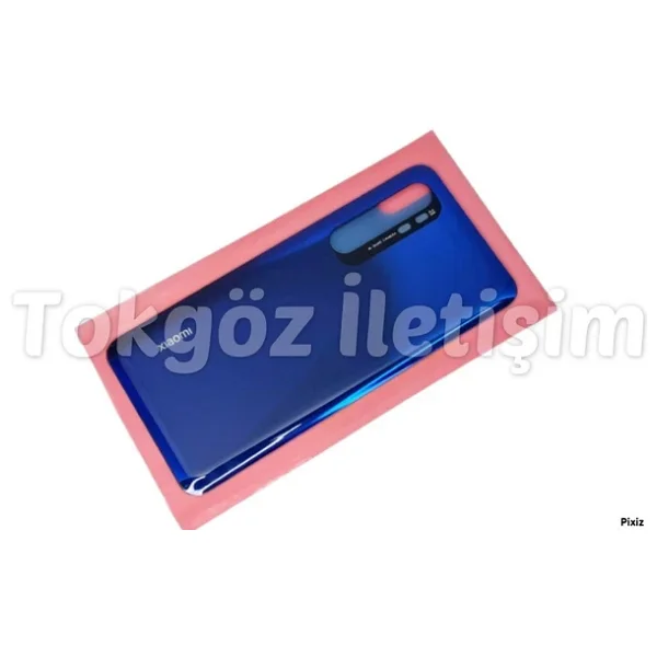 Xiaomi Mi Note 10 Lite Arka Kapak Batarya Pil Kapağı (Cam) Mavi - Görsel 2