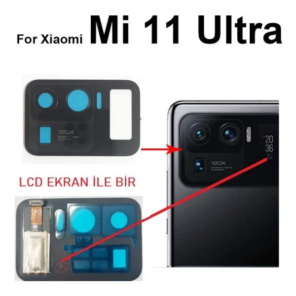 Xiaomi Mi 11 Ultra Arka Kamera Camı Lens (Lcd Ekranlı) - Görsel 3