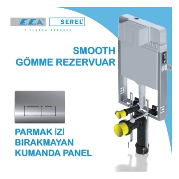 Serel Smooth Asma Klozet İçin Metal Ayaklı Gömme Rezervuar Set - Görsel 9