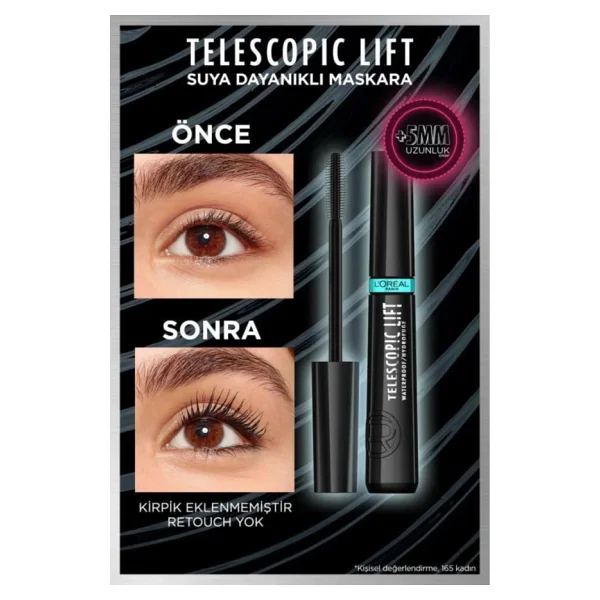 L'oreal Paris Telescopic Lift Waterproof Siyah Maskara - Görsel 2
