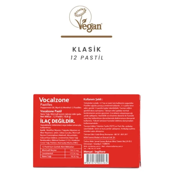 Vocalzone Klasik 12'li Pastil - Görsel 5