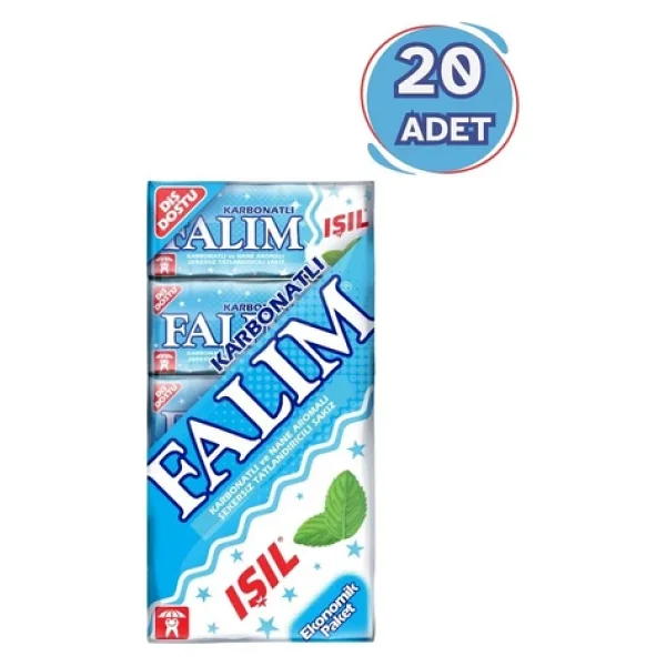 Falım Işıl Nane Karbonat Aromalı Şekersiz Sakız 5'li Paket - 20 Adet - Görsel 3