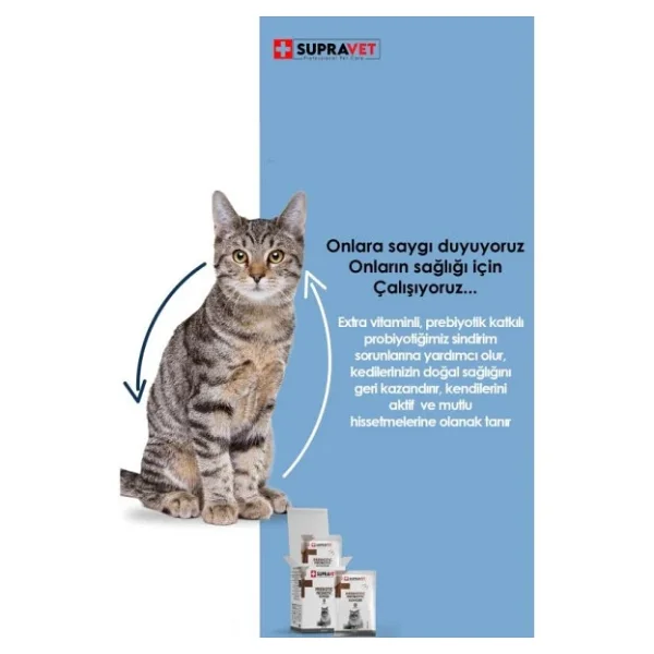 Supravet Toz Probiyotik + Prebiyotik 30x1.5 gr Kedi Bağışıklık Sistemi Güçlendirici - Görsel 7