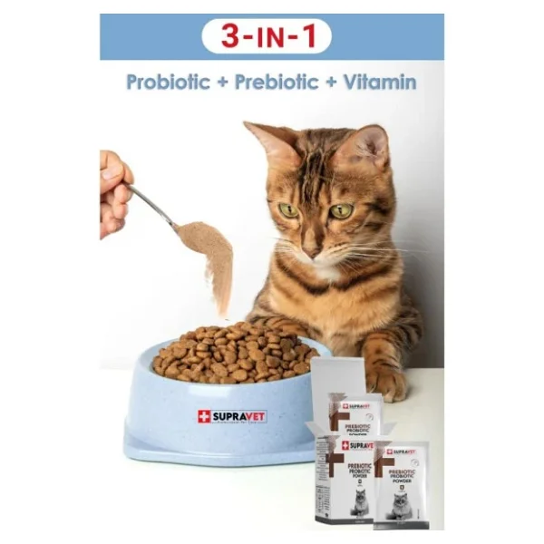 Supravet Toz Probiyotik + Prebiyotik 30x1.5 gr Kedi Bağışıklık Sistemi Güçlendirici - Görsel 8