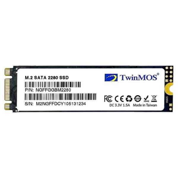 Twinmos 256GB 580/550MB/s 4mm M.2 2280 SATA 3.0 SSD NGFFEGBM2280 3D-Nand - Görsel 6
