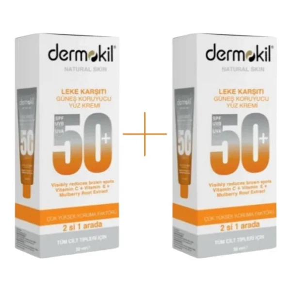 Dermokil Güneş Koruyucu Yüz Kremi Leke Karşıtı 50 Ml X 2 Adet - Görsel 3