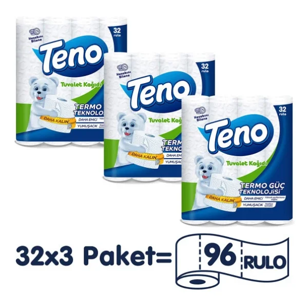 Teno 3 Adet Pudra Kokulu Tuvalet Kağıdı 32'li - Görsel 4