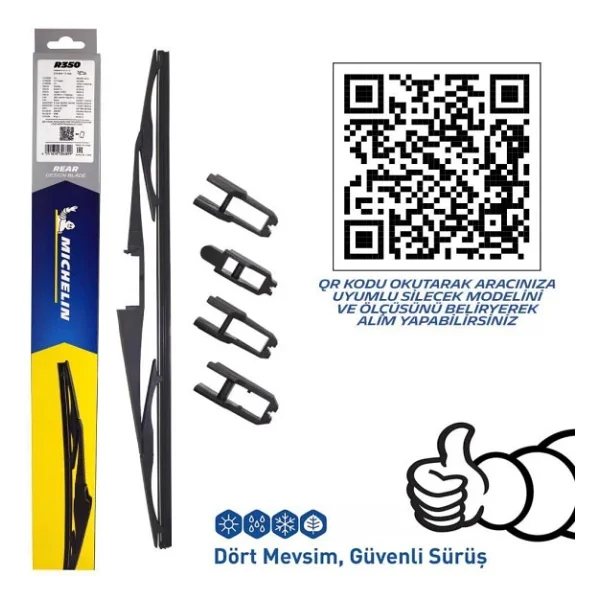 Michelin Rainforce Mcr350 350 Mm Universal Telli Hibrit Arka Silecek - Görsel 6