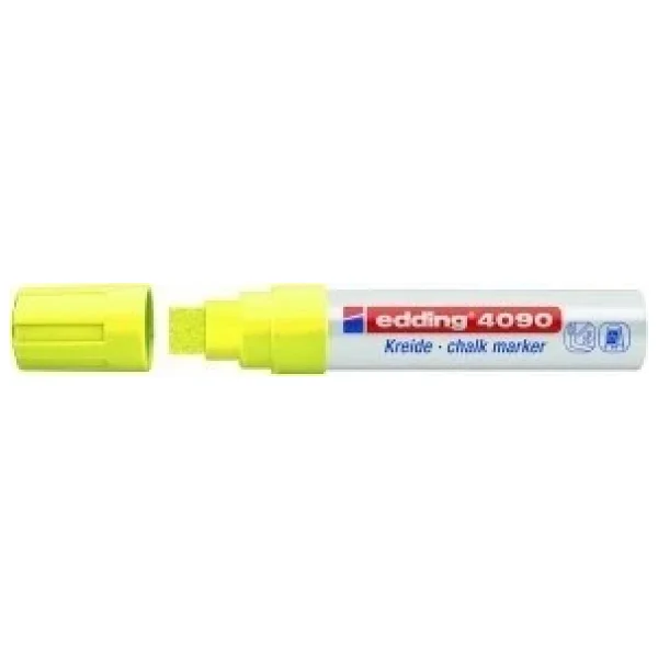 Edding 4090 Kara Tahta Ve Cam İçin 4-15 Mm Kesik Uç Likit Tebeşir Kalemi Fosforlu Sarı - Görsel 6