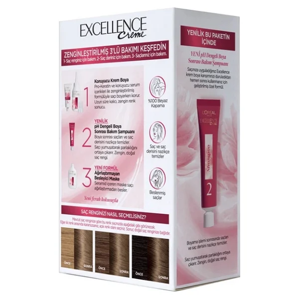 L'oreal Paris Excellence Creme 6.1 Küllü Açık Kahve Saç Boyası - Görsel 6